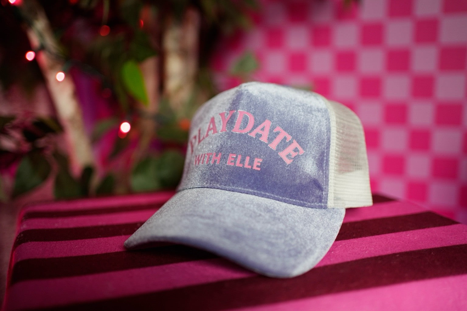 The Classic Velvet Trucker Hat (Lilac & Pink PLAYDATE With Elle)