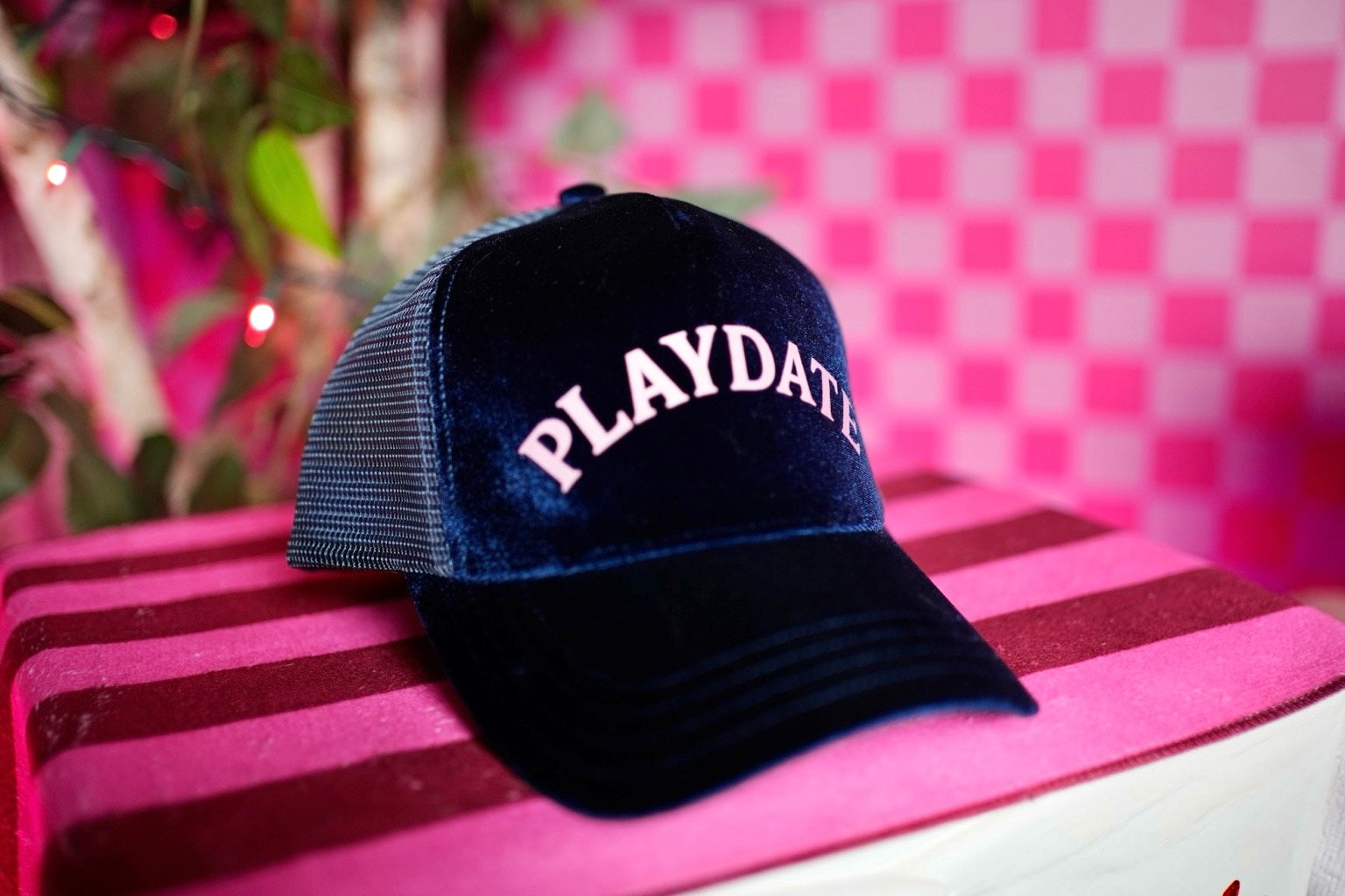 The Classic Velvet Trucker Hat (Royal PLAYDATE)