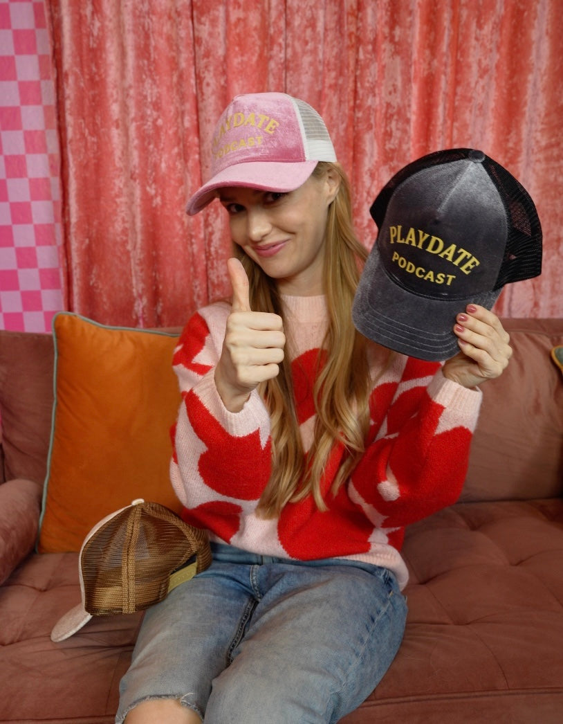 The Classic Velvet Trucker Hat (Pink & Yellow PLAYDATE PODCAST)