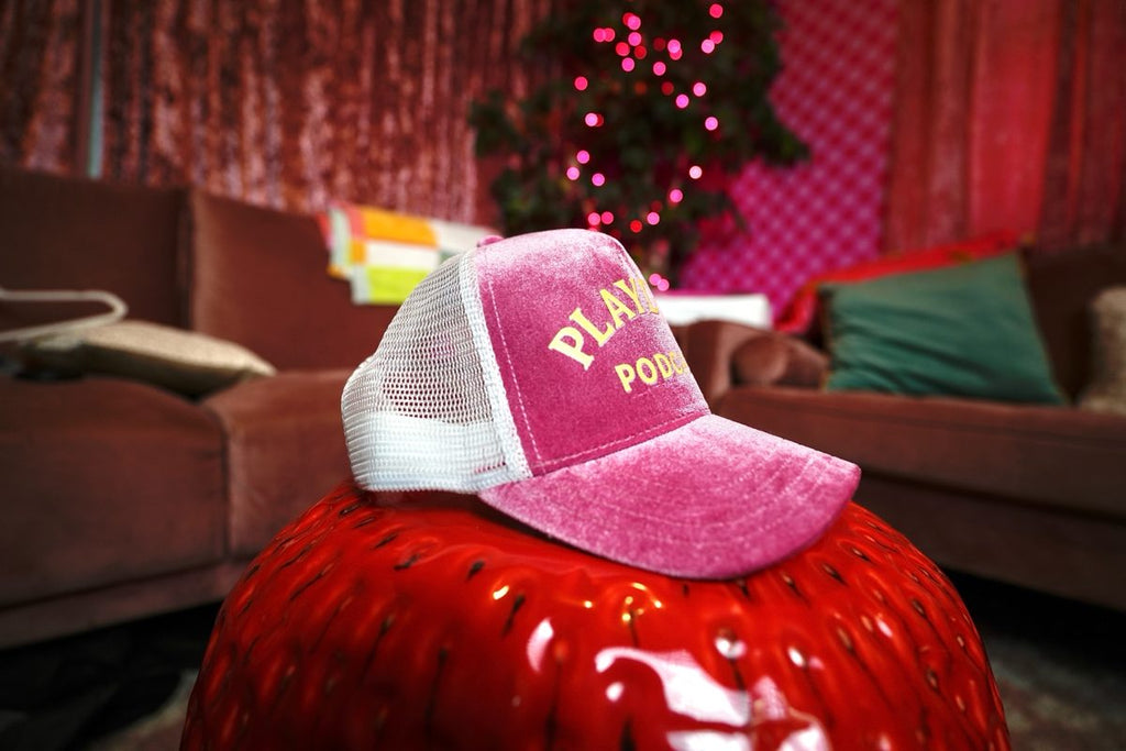 The Classic Velvet Trucker Hat (Pink & Yellow PLAYDATE PODCAST)