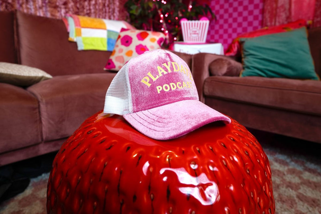 The Classic Velvet Trucker Hat (Pink & Yellow PLAYDATE PODCAST)