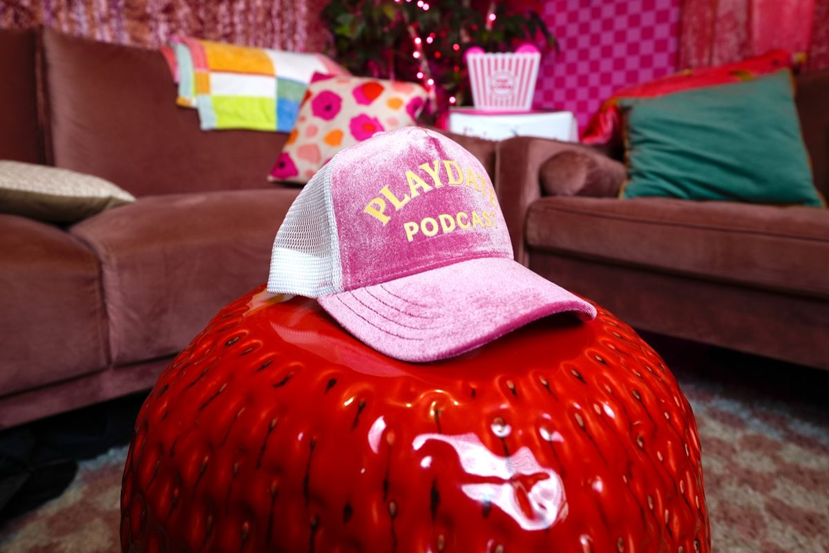 The Classic Velvet Trucker Hat (Pink & Yellow PLAYDATE PODCAST)