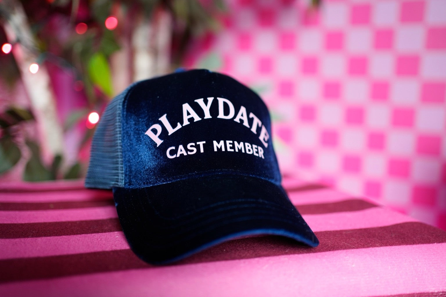 The Classic Velvet Trucker Hat (Royal & Pink PLAYDATE PODCAST)