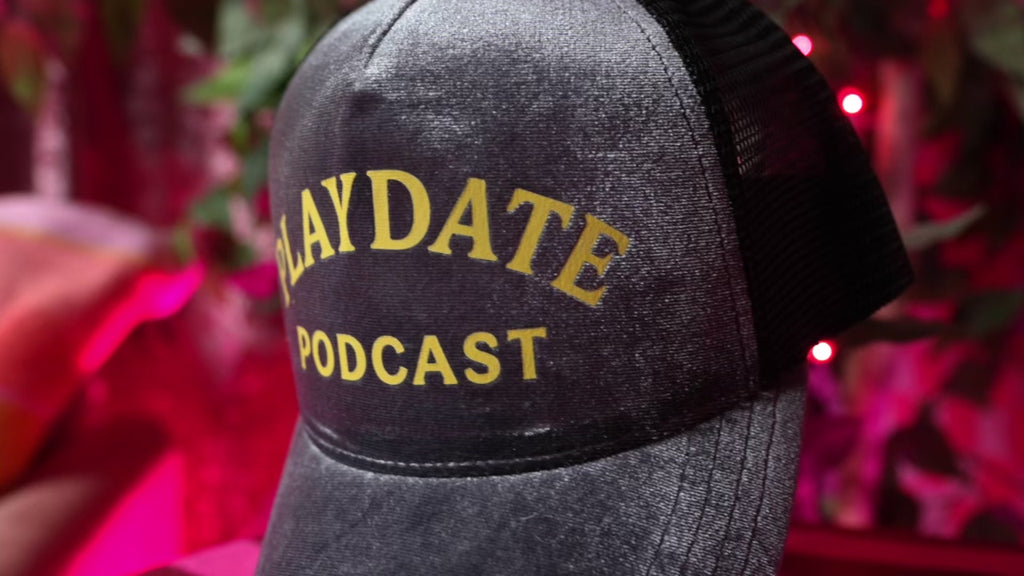 The Classic Velvet Trucker Hat (Grey & Yellow PLAYDATE PODCAST)